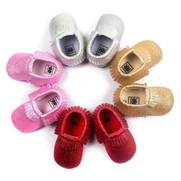4 cor Infant Toddler Prewalker Moda borlas bebê meninas sapatos